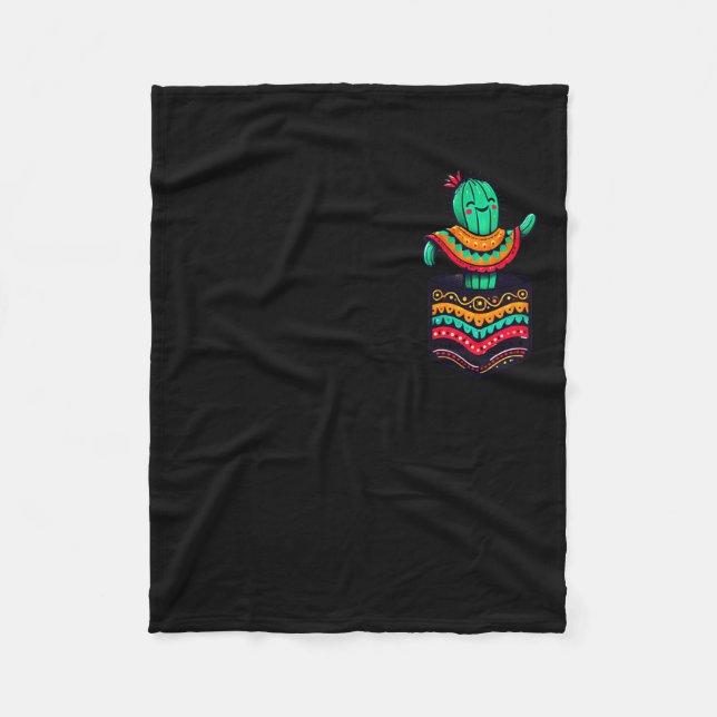 Süßer Kaktus Taschen-Serapa Cinco de Mayo mexikani Fleecedecke (Vorderseite)