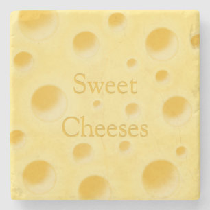 "Süßer Käse" in anpassbarem skurrilem Käse Steinuntersetzer