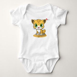 Süßer Katzen-Baby-Body Leoparden-Druck-Kätzchen Baby Strampler