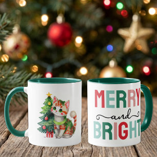 Süßer Katzen-Weihnachten fröhlich und hell Tasse