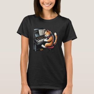 Süßer Katzenpianist - Katze spielt Klavier T-Shirt