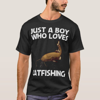 Süßer Katzenwels für Jungen, die Wels fischen T-Shirt