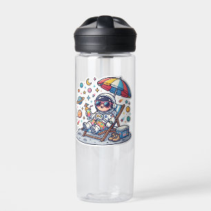 Süßer Kawaii-Astronaut Sommer Strand Weltraum Trop Trinkflasche