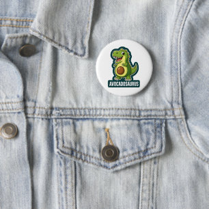 Süßer Kawaii Avocadosaurus Dinosaur lustiger Wortw Button
