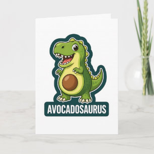 Süßer Kawaii Avocadosaurus Dinosaur lustiger Wortw Karte