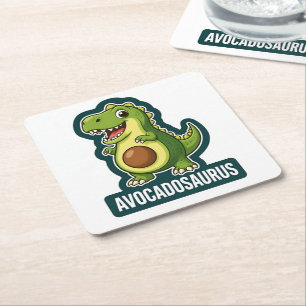 Süßer Kawaii Avocadosaurus Dinosaur lustiger Wortw Rechteckiger Pappuntersetzer