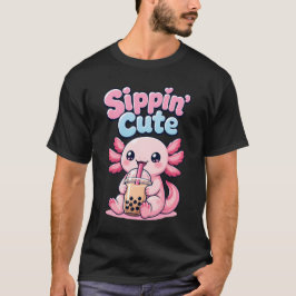 Süßer Kawaii-Axolotl-Bubble-Tea T-Shirt
