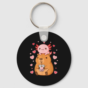 Süßer Kawaii Axolotl Capybara Bubble Tea Jungen Mä Schlüsselanhänger