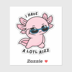 Süßer Kawaii-Axolotl-Lotl-Rizz-lustiger-Pun-Aufkle Aufkleber