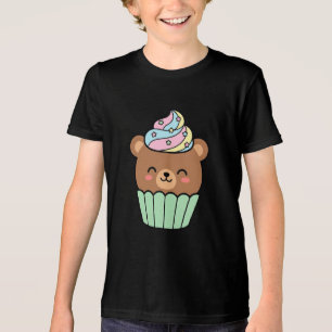 Süßer Kawaii-Bär-Cupcake mit Pastell-Frosting  Tri-Blend Shirt