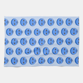 Süßer Kawaii-Blauer Blaubeer-Charakter Geschirrtuch