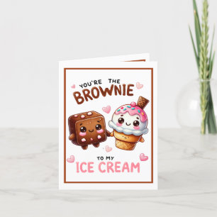 Süßer Kawaii Brownie und Eiscreme Dankeskarte