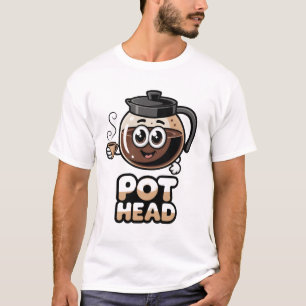 Süßer Kawaii-Cafe-Topf Kopf Lustiges Kaffee Liebha T-Shirt