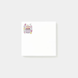 Süßer Kawaii-Cupcake mit Text Post-it Klebezettel