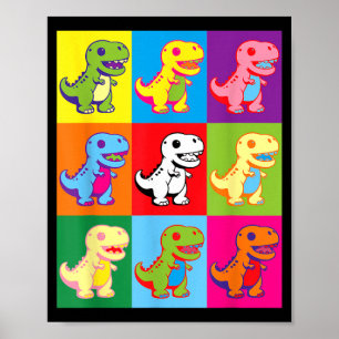 Süßer Kawaii-Dinosaur Pop Art Kinder Männer Frauen Poster