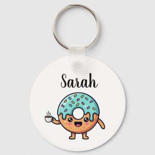 Süßer Kawaii-Donut-Liebhaber personalisierter Schl Schlüsselanhänger