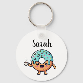 Süßer Kawaii-Donut-Liebhaber personalisierter Schl Schlüsselanhänger