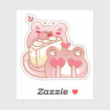 Süßer Kawaii-Frosch, der Kuchen isst, personalisie