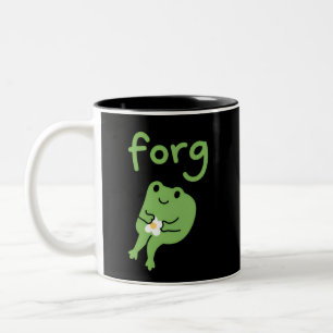 Süßer Kawaii-Froschkuchen-Meme Süße Ästhetik Verg Zweifarbige Tasse