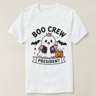 Süßer Kawaii-Geist Boo-Crew-Präsident Halloween T-Shirt