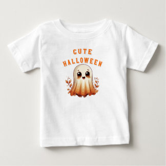 Süßer Kawaii-Geist mit Herbstblättern Halloween 👻 Baby T-shirt