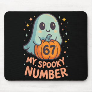 Süßer kawaii-Geister-Kürbis 67 Meme lustige Mathem Mousepad