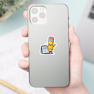 Süßer Kawaii Gelber Bleistift und Plan-Notizbuch S Aufkleber