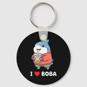 Süßer Kawaii-Hai-Boba-Tee Lustiger Bubble-Tea-Lieb Schlüsselanhänger