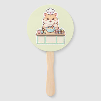 Süßer Kawaii Hamsterkoch, der Cupcakes Pastell bac Fächer