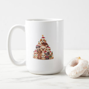 Süßer Kawaii-Hund-Weihnachtsbaum – Lustiges Feiert Kaffeetasse