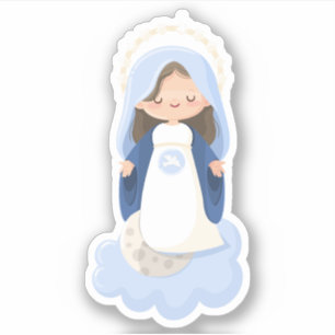 Süßer Kawaii-Jungfrau-Maria-Aufkleber Aufkleber