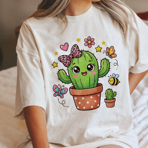 Süßer Kawaii-Kaktus mit Schmetterlingen und Biene Tri-Blend Shirt