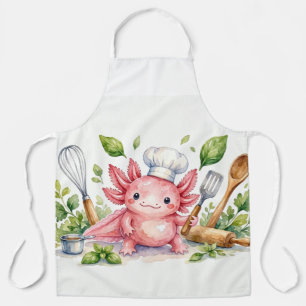 Süßer Kawaii-Koch Axolotl Küchenschürze Foodie G Schürze