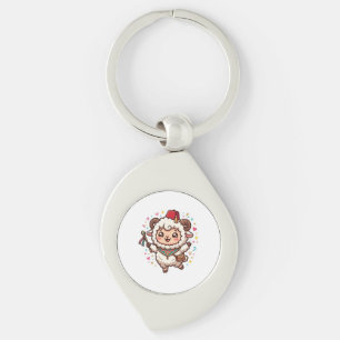 Süßer Kawaii marokkanischer Eid al-Adha-Schaf-Fez- Schlüsselanhänger