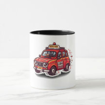 Süßer Kawaii Marokkanischer Roter Petit-Taxi-Stadt
