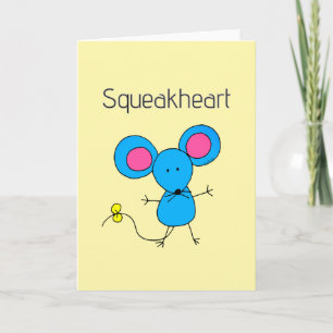 Süßer Kawaii-Maus-Squeakheart-Liebeswortwitz Karte