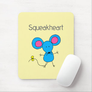 Süßer Kawaii-Maus-Squeakheart-Liebeswortwitz Mousepad