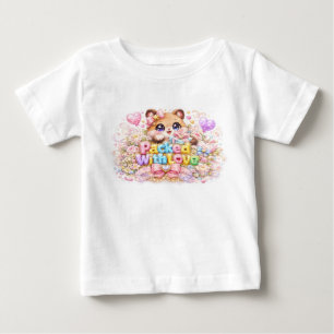 Süßer Kawaii-Mit-Liebe-Verpackter-Teddybär-Pastell Baby T-shirt