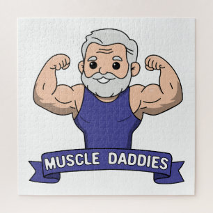 Süßer Kawaii-Muskel-Daddy bärtiger Bodybuilder