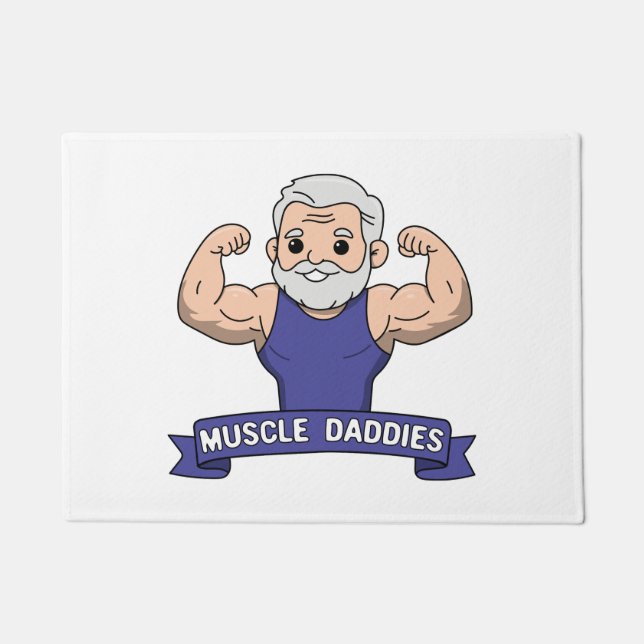 Süßer Kawaii-Muskel-Daddy-Bärtiger-Bodybuilder Fußmatte (Vorderseite)