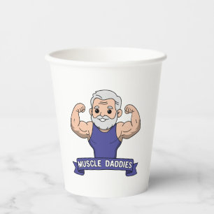 Süßer Kawaii-Muskel-Daddy bärtiger Bodybuilder Pappbecher