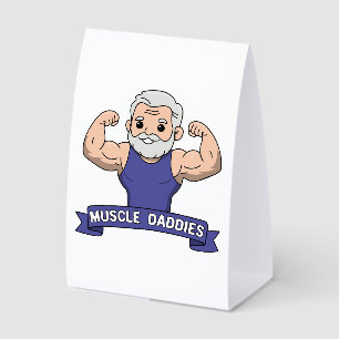Süßer Kawaii-Muskel-Daddy bärtiger Bodybuilder Tischaufsteller