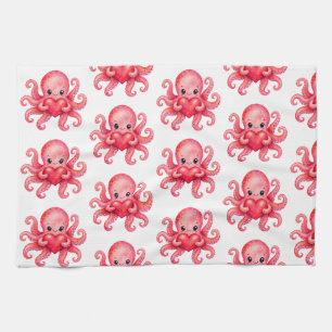 Süßer Kawaii-Oktopus mit Herz Geschirrtuch