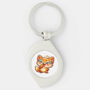 Süßer Kawaii Orange Fuchs Lachend Weinend TränenSt Schlüsselanhänger