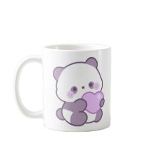 Süßer Kawaii Pastell Lila Panda Herz
