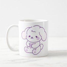 Süßer Kawaii Pastell Lila Schlappohr Welpe Kaffeetasse