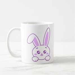 Süßer Kawaii Pastell Lila Spähender Hase Cute Kaffeetasse