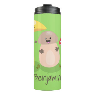 Süßer kawaii Pilz Schwamm Thermosbecher