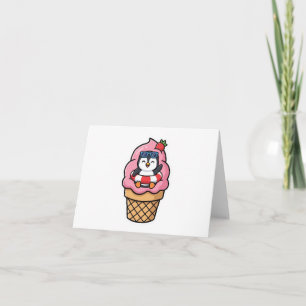 Süßer Kawaii-Pinguin-Eiscreme-Kegel Sommer-BSticke Dankeskarte