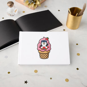 Süßer Kawaii-Pinguin-Eiscreme-Kegel Sommer-BSticke Gästebuch